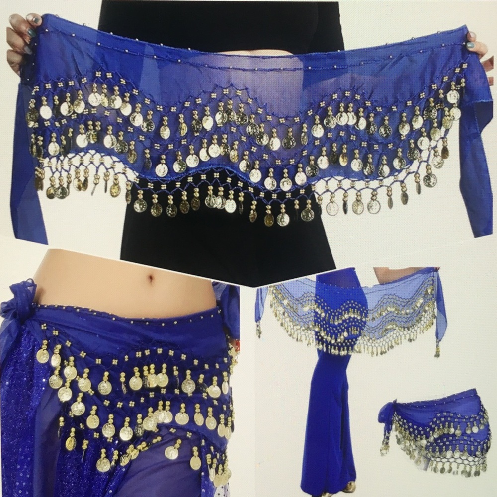 NWOT: Stunning Blue Belly Dance Hip Scarf / Belt Wrap ✨ Brand New